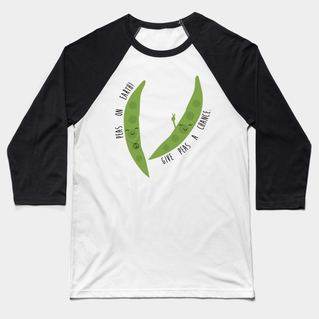 Peas Pun Baseball T-Shirt by mariansar